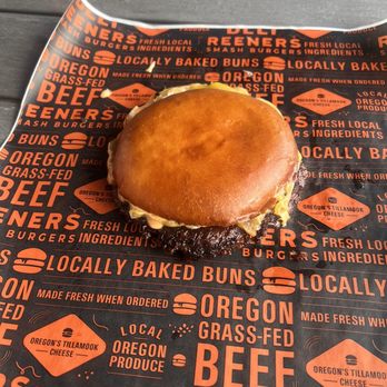 Reeners Smash Burgers - a burger on a wrapper - Burgers Near Me - Albany, Oregon Reeners Smash Burgers - a burger on a wrapper - Burgers Near Me - Albany, Oregon