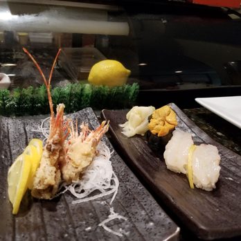 Fuji Sushi - Amaebi when in season, always served with the head crispy fried and uni - Sushi Bars Near Me - Seattle, Washington Fuji Sushi - Amaebi when in season, always served with the head crispy fried and uni - Sushi Bars Near Me - Seattle, Washington