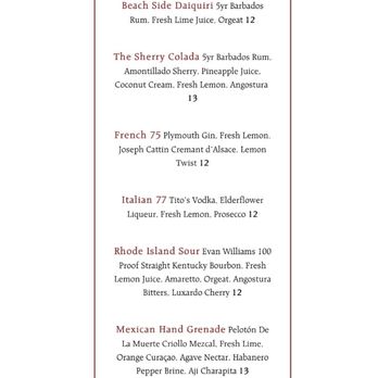 The Red Dory - Menu - New American Near Me - Tiverton, Rhode Island