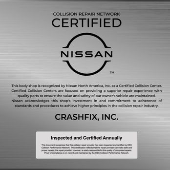 CrashFix - Nissan Certified Collision Repair Center - CrashFix - Body Shops Near Me - Burbank, California