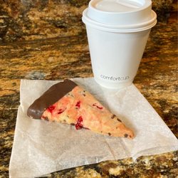 West Side Bakery - Chocolate cherry shortbread and coffee