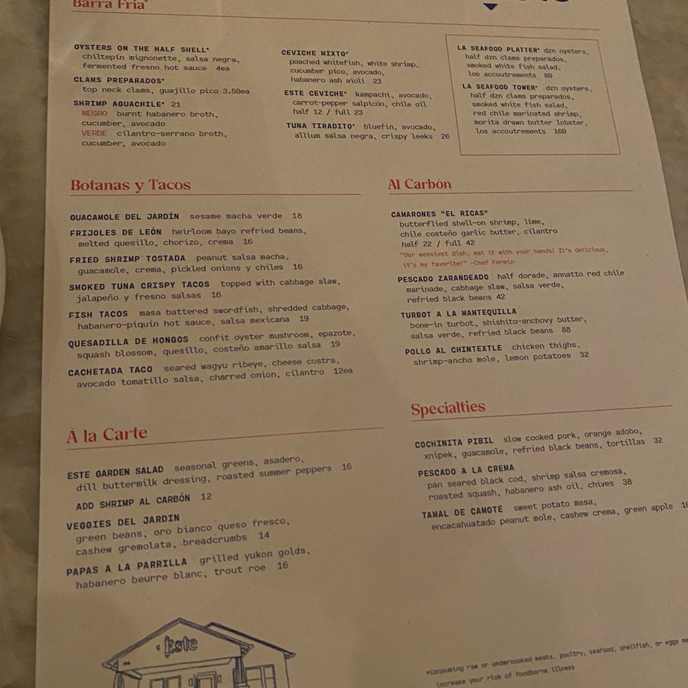 Este - Menu 2024 - Seafood Near Me - Austin, Texas Este - Menu 2024 - Seafood Near Me - Austin, Texas