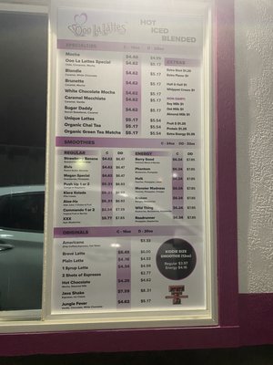 Menu photo 1 Ooo La Lattes Lubbock, TX