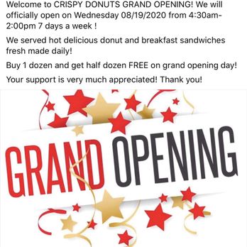 Crispy Donuts - Grand Opening 08/19/2020 - Donuts Near Me - Garden City, Kansas Crispy Donuts - Grand Opening 08/19/2020 - Donuts Near Me - Garden City, Kansas