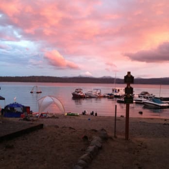 Hoodoo's Crescent Lake Resort - August sunset - Hotels Near Me - Crescent Lake, Oregon