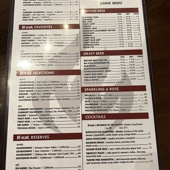 Neat - Wine menu - New American Near Me - Buffalo, New York