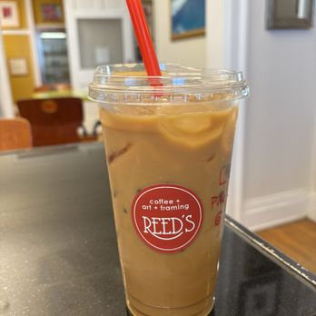Reed's Coffee + Art + Framing - Large iced latte - Coffee & Tea Near Me - Morehead City, North Carolina Reed's Coffee + Art + Framing - Large iced latte - Coffee & Tea Near Me - Morehead City, North Carolina