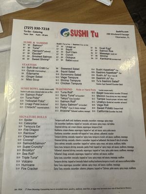 Menu photo 1 Sushi Tu Clearwater, FL