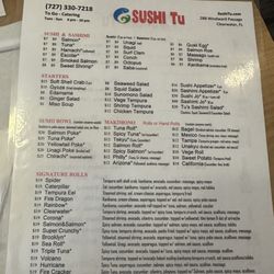 Sushi Tu - Menu