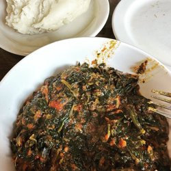 I Love Fufu - Spinach sauce and fufu