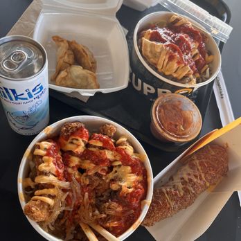 Cupbop - Korean BBQ - We the got the Katsu bowl with japchae and rice. Mines with the junior spicy and it came out perfect. - Barbeque Near Me - El Paso, Texas