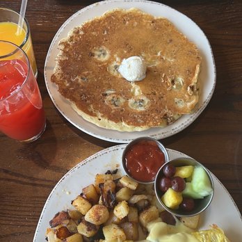 First Watch - Chickichanga bottom, avocado toast top. Banana pancake in the middle. - Breakfast & Brunch Near Me - Chantilly, Virginia First Watch - Chickichanga bottom, avocado toast top. Banana pancake in the middle. - Breakfast & Brunch Near Me - Chantilly, Virginia