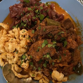 Cafe Bahnhof-German Restaurant - Goulash spatzel and red cabbage - German Near Me - Waynoka, Oklahoma Cafe Bahnhof-German Restaurant - Goulash spatzel and red cabbage - German Near Me - Waynoka, Oklahoma