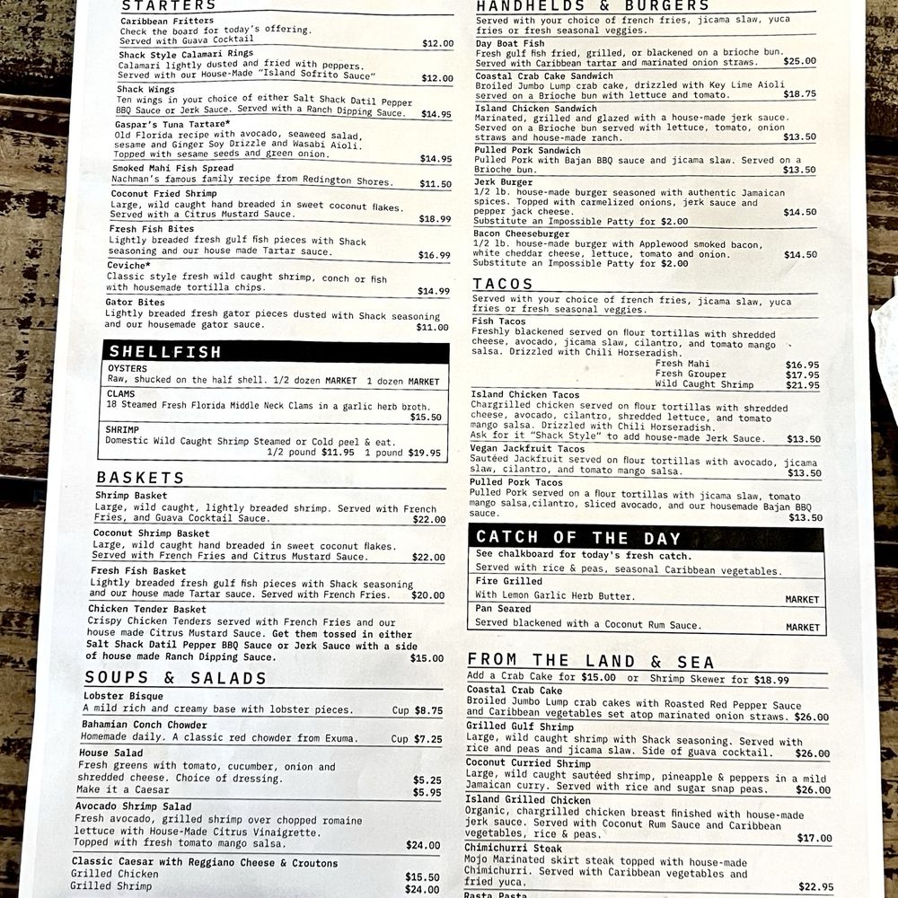 Salt Shack - Menu - Seafood Near Me - Clermont, Florida