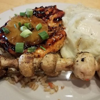 Logan's Roadhouse - Moonshine Chicken Breast with mashed potatoes and grilled mushrooms. - Steakhouses Near Me - Plainfield, Indiana Logan's Roadhouse - Moonshine Chicken Breast with mashed potatoes and grilled mushrooms. - Steakhouses Near Me - Plainfield, Indiana
