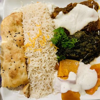 Saffron Kitchen - Veggie Combo sampler - eggplant, spinach, and butternut squash. - Mediterranean Near Me - Oakland, California