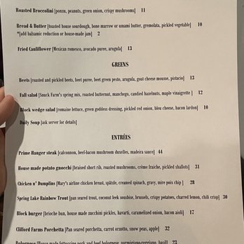 Block Restaurant - Season Fall Menu - New American Near Me - Provo, Utah