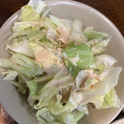 kobe Hibachi Grill Sushi - "Ginger salad" or as everyone else calls it, iceberg lettuce and shrimp sauce