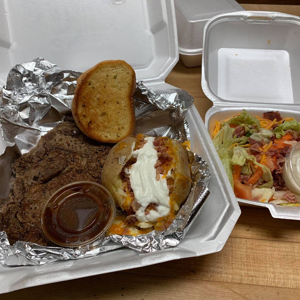 June Bug's All Star Grill - Steak Night: Steak, loaded baked potato, side salad and garlic bread - American Near Me - Maury City, Tennessee June Bug's All Star Grill - Steak Night: Steak, loaded baked potato, side salad and garlic bread - American Near Me - Maury City, Tennessee