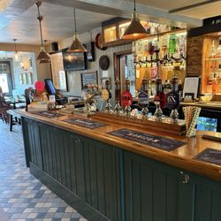Green Dragon - Their bar and the place from outside after eating.....