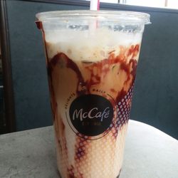 McDonald's - Large new Turtle Macchiato (mine is nonfat). Yes. Yummy!
