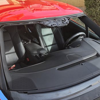 Warrior Auto Glass - Here is the car with the windshield removed, revealing all the trim and electronics involved.  Ryan was a surgeon. - Windshield Installation & Repair Near Me - Mesa, Arizona