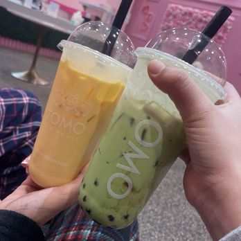 TOMO Tea House - Matcha with sweet cream and mango - Bubble Tea Near Me - Davis, California TOMO Tea House - Matcha with sweet cream and mango - Bubble Tea Near Me - Davis, California