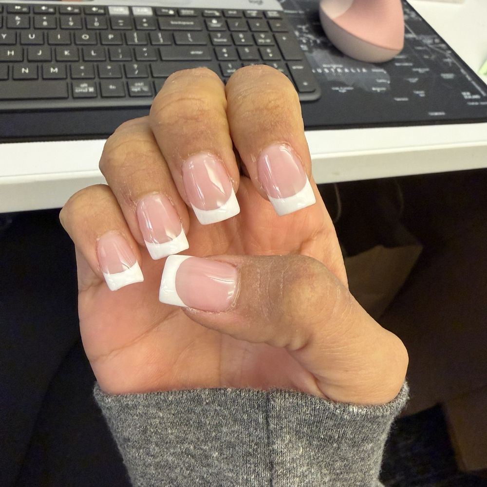 Trill Nail Parlor - Not what I asked for - these are square french by Kevin - Nail Salons Near Me - Bellflower, California Trill Nail Parlor - Not what I asked for - these are square french by Kevin - Nail Salons Near Me - Bellflower, California