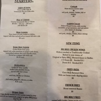 Big Hole BBQ - Jackson Hole - Menu - Barbeque Near Me - Jackson, Wyoming