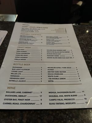 Menu photo 4 The Row Kaka'ako Honolulu, HI