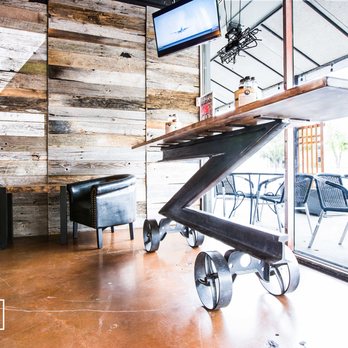 Porter Barn Wood - Custom railroad track Z table with live edge slab and barn wood wall for Z Pizza in Phoenix. - Building Supplies Near Me - Phoenix, Arizona