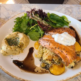 Jardin - Pan-seared Salmon... - Mediterranean Near Me - San Antonio, Texas Jardin - Pan-seared Salmon... - Mediterranean Near Me - San Antonio, Texas
