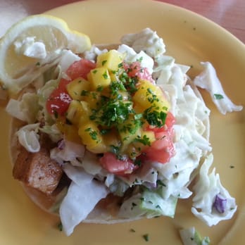 Coconuts Fish Cafe - Fish taco. Pretty good with 7 layers of toppings. - Seafood Near Me - Kihei, Hawaii