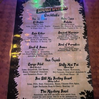 The Sorrow Drowner - Menu - Tiki Bars Near Me - Wilmington, North Carolina