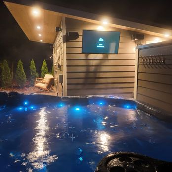 Puget Construction & Landscape - custom backyard home spa house, with hot tub, sauna, and cold plunge - Landscaping Near Me - Lynden, Washington
