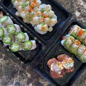 EXO Sushi - BLC, yellowtail mania, 911, crispy rice with spicy tuna - Japanese Near Me - Anaheim, California