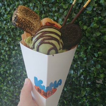 Kuma - Matcha ice cream, waffle cone, chocolate pocky - Ice Cream & Frozen Yogurt Near Me - San Antonio, Texas