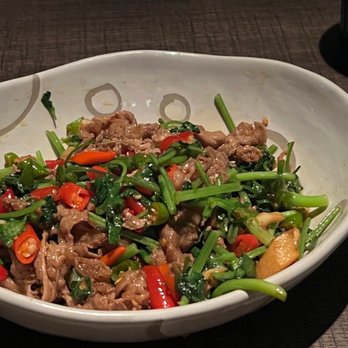 Uluh - Stir Fried Fatty Beef with Cilantro - Tea Rooms Near Me - New York, New York Uluh - Stir Fried Fatty Beef with Cilantro - Tea Rooms Near Me - New York, New York
