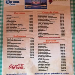 Los Delfines - Front of the menu
