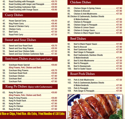 Menu photo 4 Oriental Express Dun Laoghaire, D Menu photo 4 Oriental Express Dun Laoghaire, D
