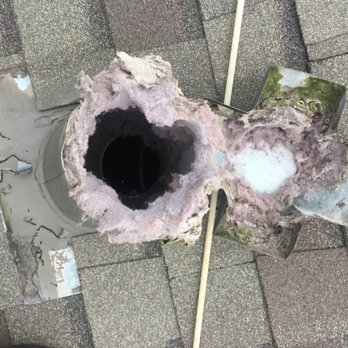 Aalps Dryer Vent Cleaning - Overhead view of the same obstructed dryer vent. - Air Duct Cleaning Near Me