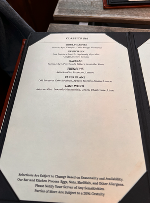 Menu photo 8 Analogue New York, NY