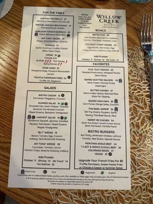 Menu photo 3 Willow Creek Bistro Aspen, CO Menu photo 3 Willow Creek Bistro Aspen, CO