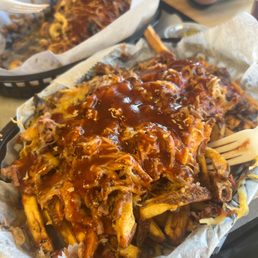 a plate of french fries