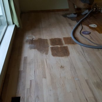 Dallas Watson Flooring - 2 of 4 Sampling stain colors. We went with the square in the upper right - Flooring Near Me - Seattle, Washington