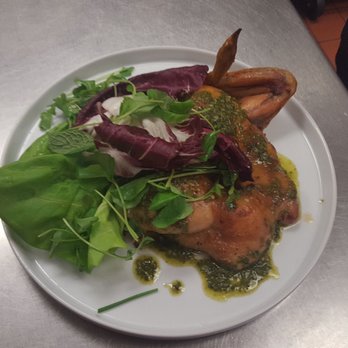 Codex - Half roasted chicken with chimichurri and greens - New American Near Me - Norfolk, Virginia Codex - Half roasted chicken with chimichurri and greens - New American Near Me - Norfolk, Virginia
