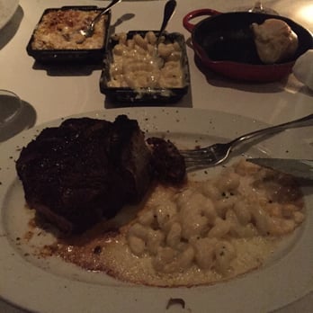 Steak 44 - 18oz bone in filet and Mac & cheese, you can see it bubbling on the plate. - Steakhouses Near Me - Phoenix, Arizona
