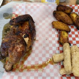 Half chicken with two sides