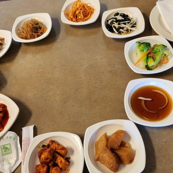 Hansang Tofu - Banchans and dipping sauce for seafood pancake - Korean Near Me - Milpitas, California Hansang Tofu - Banchans and dipping sauce for seafood pancake - Korean Near Me - Milpitas, California