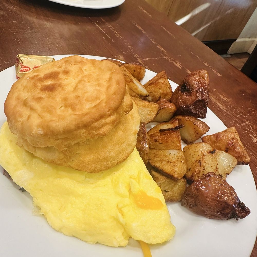 Bacco Cafe & Bistro - Ham and cheese omelet with potatoes and a biscuit - Breakfast & Brunch Near Me - Seattle, Washington